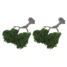 10Pcs Olive Green Mini Trees Plastic Wire Decor for DIY Scenery