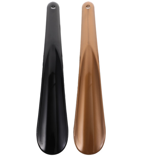 4Pcs Practical Black Plastic Shoe Horns Hanging Shoe Lifters