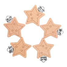 10St Beukenhouten Speen Ketting Clip Stervorm Baby Gebruik