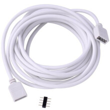 3Pcs 4 Pin Strip Extension Cord White Connector for LED Strips