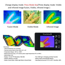 Caméra Thermique Infrarouge Numérique 32 X 24 Pixels, Capteur de Température Portable de 1,8 Pouce, Plage de Température de -40 C à 300 C
