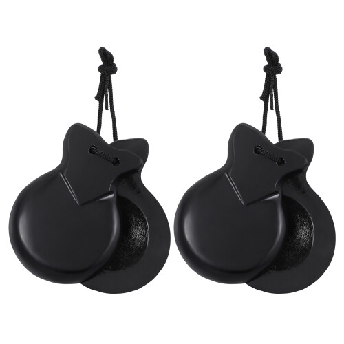 4Paires Instruments De Percussion Bois Noires Portables