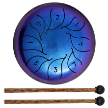 1Ensemble Tambour Main Acier Bleu Enfants Percussion Métal