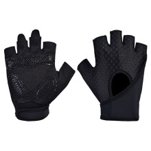 1Paar Duurzame Halfvinger Sporthandschoenen Zwart Met Anti-Slip Palm