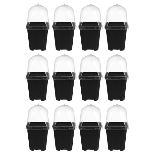 24Sets Lichtgewicht Plastic Kweekpotten Met Vochtkoepel