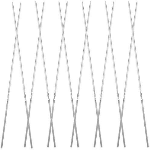 20Pièces Brochettes Acier Réutilisables Pour Barbecue Extérieur