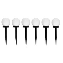 6PCS Solar Round Lamp LED Garden Path Ground Lights Stake Lighting Patio Aisle Light Solar Lawn Lamp
