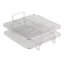 Roestvrijstalen Luchtfriteusepot Dubbellaags Rek Veelzijdige Vierkante Braadgrill Houder voor Luchtfriteuses 5QT/5.7QT/6.8QT