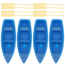 8Sets Kleurrijk Resin Mini Boot Met Peddels Vissersboot Voor Kantoor