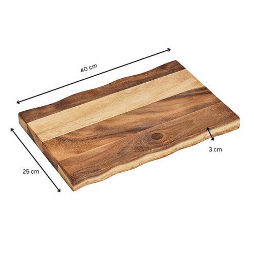 Tala Rectangular Natural Acacia Wavey Board 1