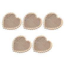 10Pcs Creative Beige Wooden Cross Stitch Chip Pendants for DIY Crafts