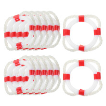 36Pcs Durable Plastic Mini Lifebuoy Red Nautical Dollhouse Decoration