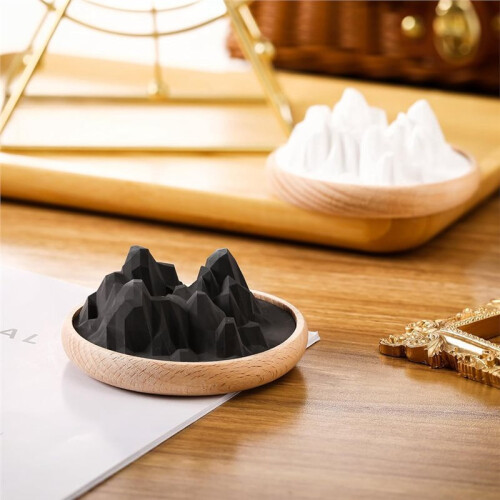 2 Pcs Mountain Passive Stone Diffuser Non Electric Aroma Scent Essential Oil Diffuser Wooden Aromatherapy Decor 1