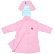 4Sets Kids Doctor Coat with Hat Pink Costume for Cosplay and Parties