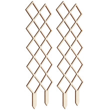 4Pièces Treillis En Bois Naturel Khaki Pour Plantes Grimpantes Jardin