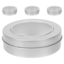 8Pièces Boîtes À Rangement Métal Rondes Argentées Couvercle