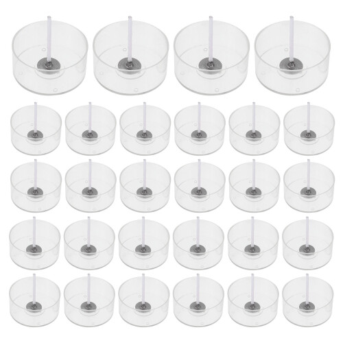 4Ensembles Coupelles Plastique Rondes Transparentes Avec Mèches Coton