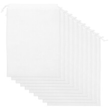 30Pcs White Reusable Drawstring Shoe Bags for Home and Travel Use
