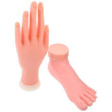 6St Manicure Trainingshand Beige Fake Hand Voor Nagelkunst Oefenen