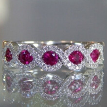 (6) Hand Ruby Right Ring Silver Eternal Bridal Wedding Band For Women Jewelry