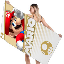 (Brown)Toalha de banho 3d Super Mario Bros tamanho grande secagem rápida absorvente roupão viagem