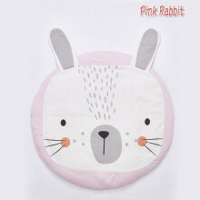 (Pink Rabbit) Fox Cartoon Print Animal Soft Cotton Baby Activity Blanket Crawling Mat