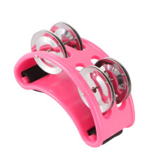 2Pièces Tambourin Pied Percussion Rose ABS Avec Métalliques