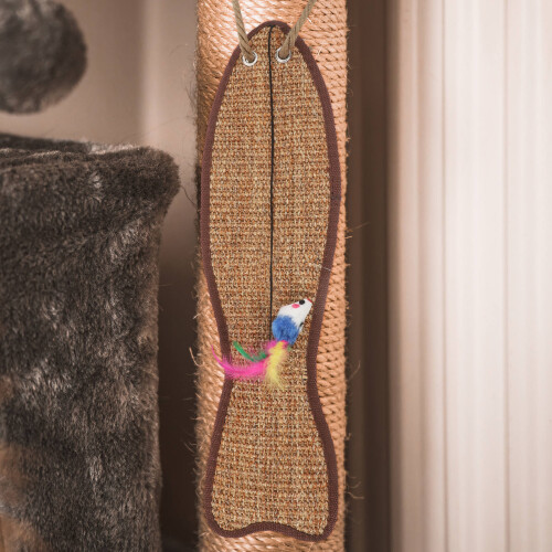 2Pièces Suspendu Chat Sisal Durable Marron Clair
