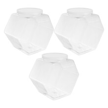 3Stk Plastik Keksbehälter Hexagonal Mit Luftdichtem Deckel Für Snacks