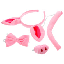 12Stk Kinder Verkleidung Plüsch Cosplay Kostüm Schwanzset Rosa