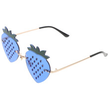 4Pairs Funky Rimless Sunglasses Blue Color for Summer Beach Parties