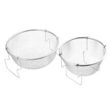 4Pièces Panier Friture Argenté En Pour De Snacks