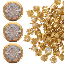 250Pcs Golden Crystal Rivets Studs for DIY Clothing Bags Accessories