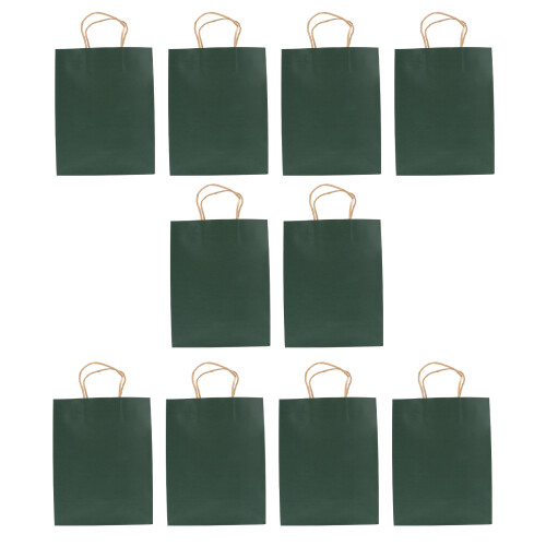 50Pièces Sacs Papier Kraft Vert Pour Boulangerie