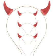 8Pcs Red Horn Ears Hair Clips Comfortable Flexible Costume Accessories
