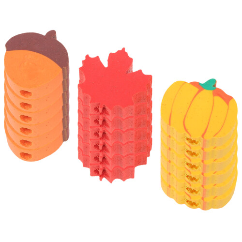 50Pcs Thanksgiving Pencil Erasers Maple Leaf Pumpkin Mini Erasers Bulk