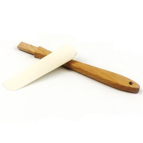 2Pièces Spatule Beurre Crème Manche Bois Détachable 1