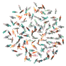 400St Diverse Gekleurde Figuren N Scale 1:150 Plastic Modelset Geverfd