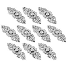 20Pcs Silver Alloy Fastener Clasp Button for Cape Scarf Hanfu Costume