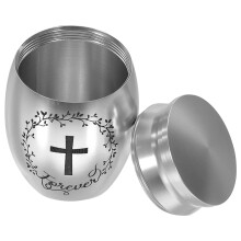 2Pcs Silver Mini Pet Urns Stainless Steel Ashes Urns for Cremation