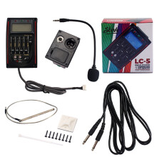 2Pièces Préampli Guitare Acoustique Noir 5 Bandes Égaliseur Tuner LCD