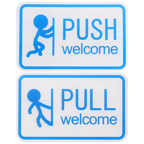 2Sets Duurzaam Wit Acryl Push-En-Pull Bord Voor Glazen Deuren