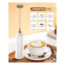 Milk Frother Rechargeable, Rechargeable Milk Frother Handheld Powerful Coffee Frother for Coffee Latte, Cappuccino White