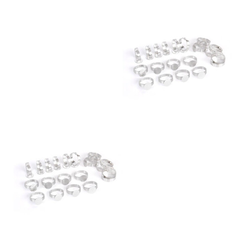 40Pièces Argent Réglables Base Ronde 10Mm Pour Artisanat 1