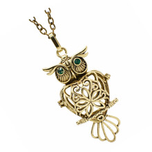 5Pcs Vintage Owl Necklaces for Women Golden Aromatherapy Jewelry
