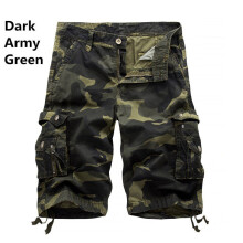 (Dark ArmyGreen,34)Pantalones Cortos Hombre Tácticos Militares Ejército Camuflaje Calce Ajustado Carga