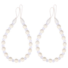 6Pièces Crochets De Rideaux Blancs Perles Acryliques Raffinées