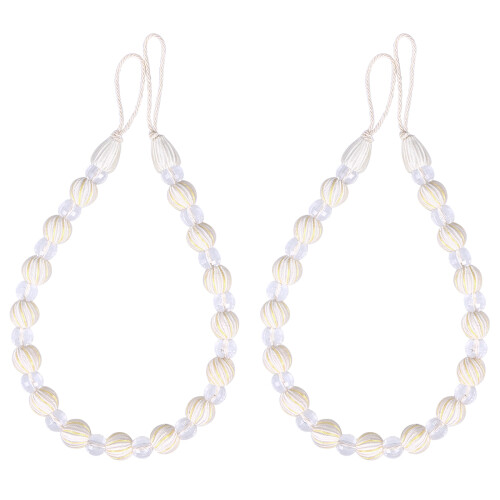 6Pièces Crochets De Rideaux Blancs Perles Acryliques Raffinées