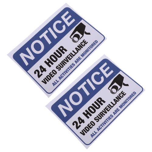 10Pièces Stickers Avertissement , Décor Surveillance 24H