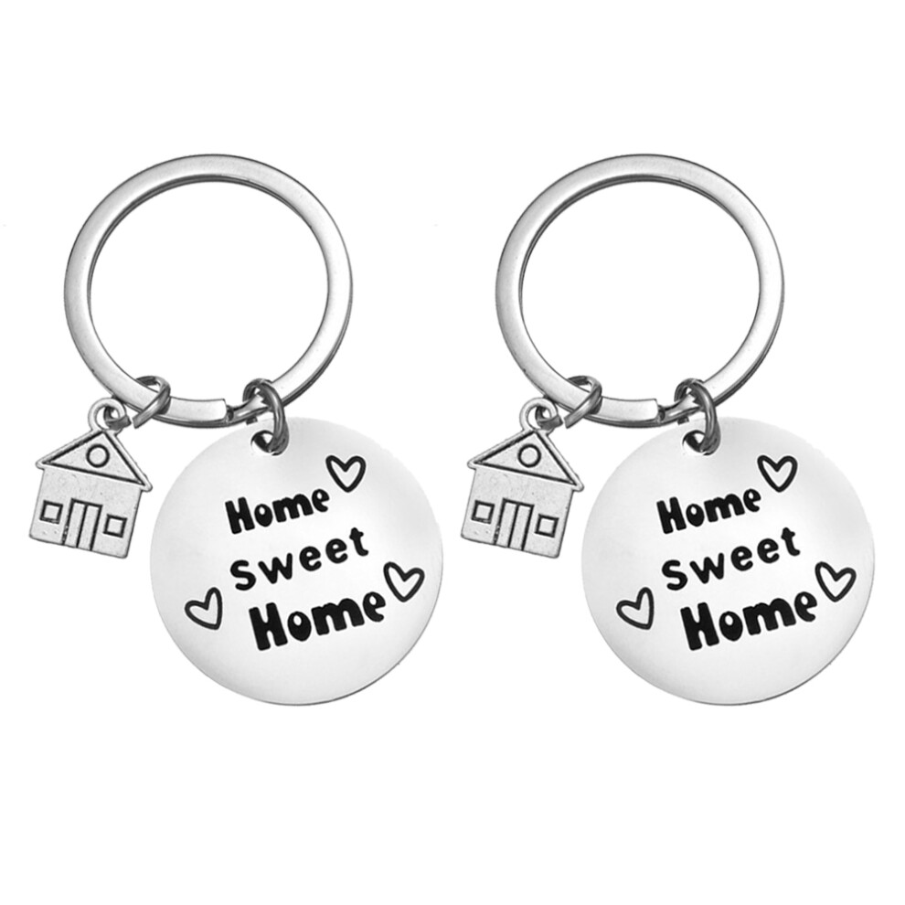 2St Zilveren Keychains Sleutels En Tasdecoratie Roestvrij Staal-image